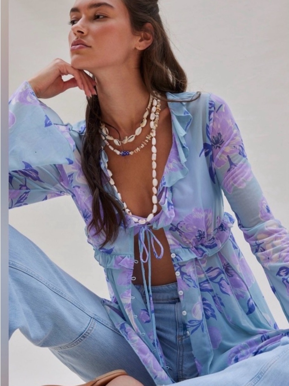 Free People Wildedt Dreams Tunic. NWT. Celeste combo